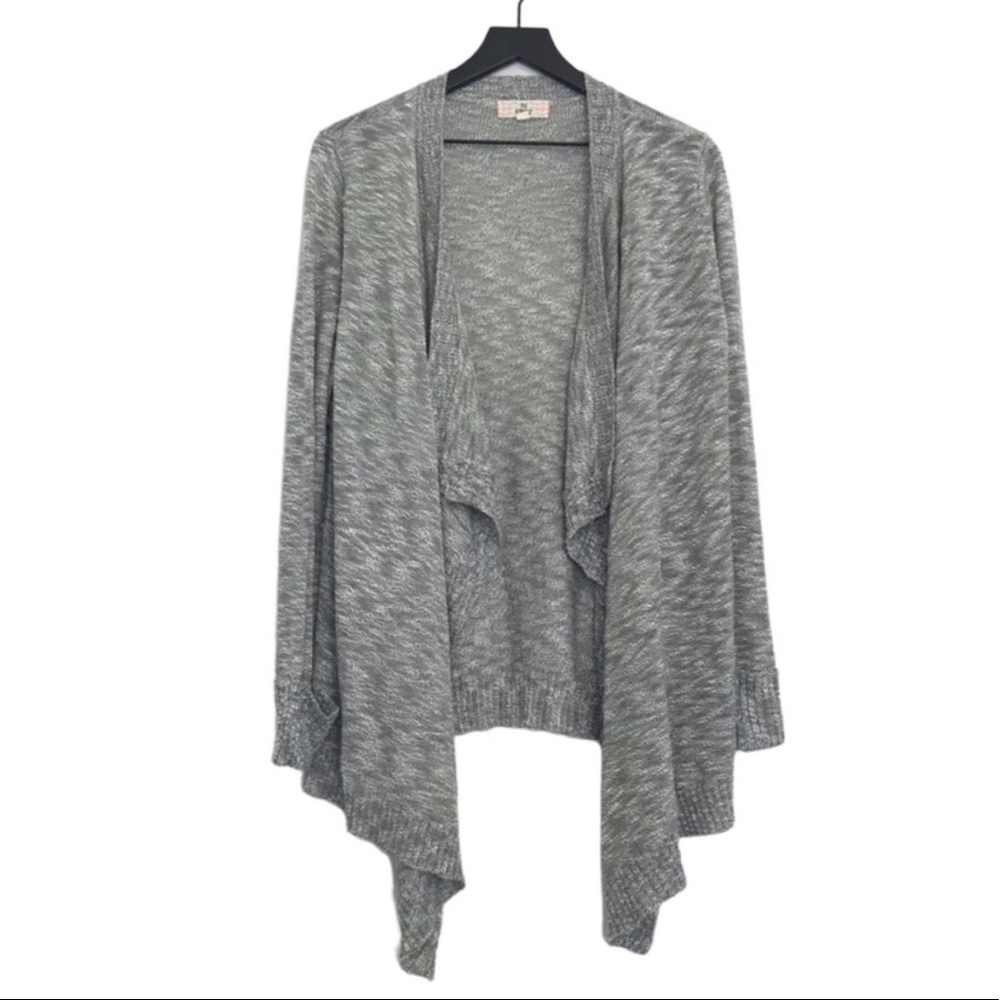 Pink Republic Open Front Ribbed Knit Longline Cardigan Sweater